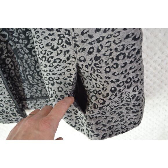 Susan Graver Women's 12 Gray Animal Print Tapestry Sleeveless Full Zip Vest - Picture 11 of 14